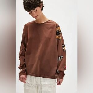 Found Backyard Fairies Long-Sleeve Tee, Cotton, Butterflies, Ladybugs